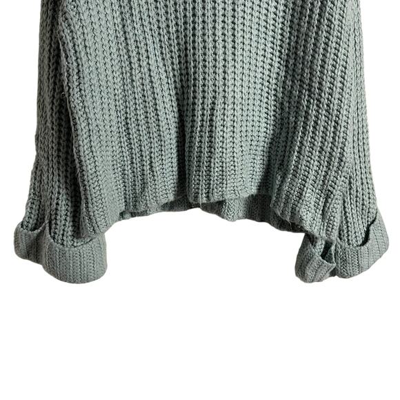 525 America Blue Wide Sleeve Chunky Knit Turtleneck Sweater Size Large - Picture 9 of 12